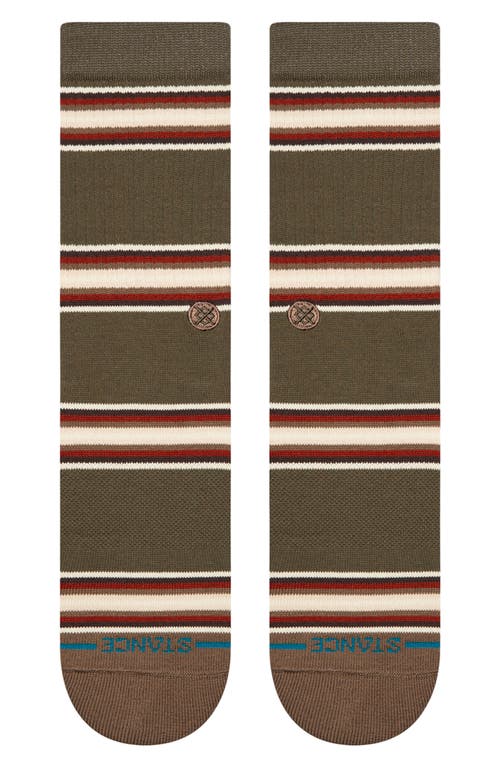 Stance Hill Top Stripe Crew Socks In Dark Green
