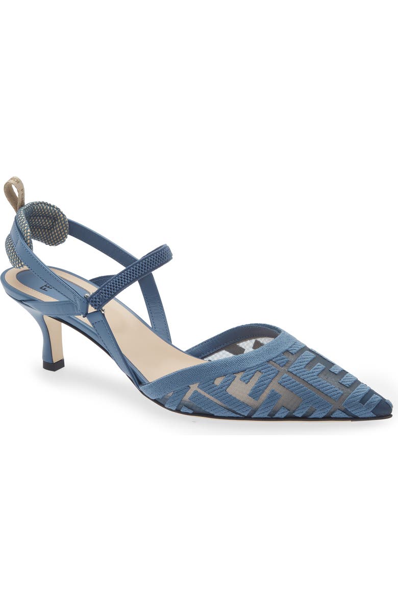 Fendi Colibrì Lite Kitten Heel Slingback Pump, Main, color, Light Blue