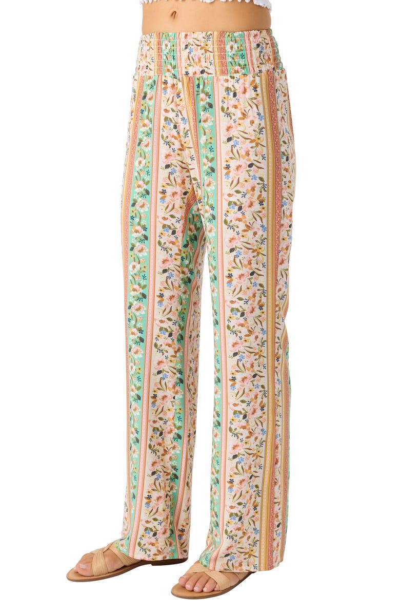 O'Neill Jonie Cora Floral Wide Leg Pants, Alternate, color, Tapioca