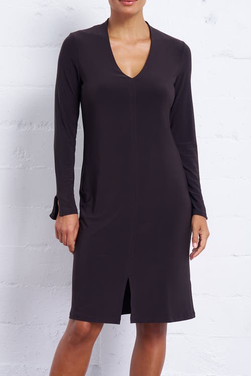 Franne Golde Luxe Stretch Long Sleeve Midi Dress