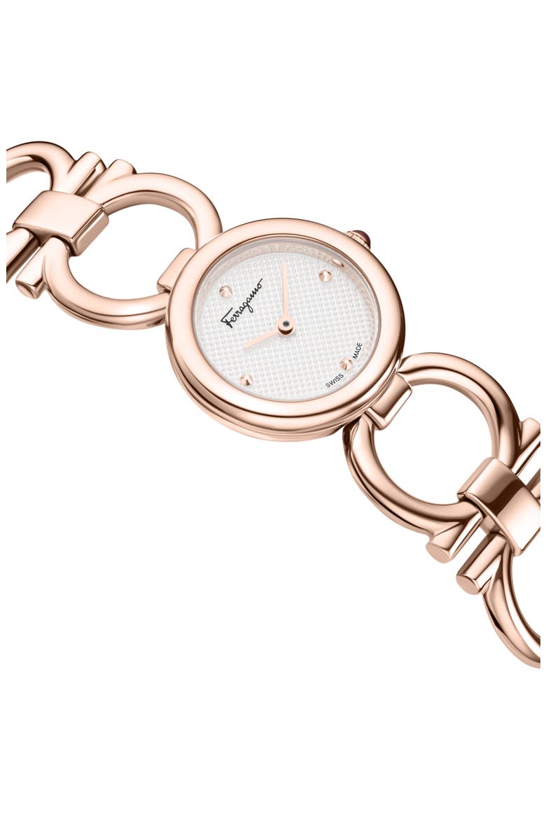 Double Gancini Bracelet Watch, 22.5mm, Alternate, color, ROSE GOLD