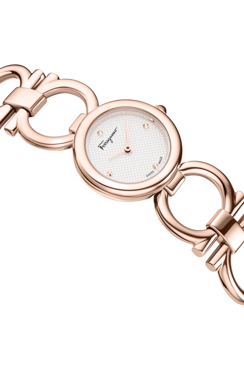 FERRAGAMO Double Gancini Bracelet Watch, 22.5mm, Alternate, color, 