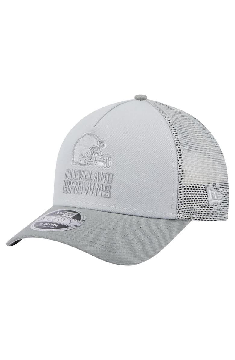 New Era Men's New Era Gray Cleveland Browns Domain 9FORTY A-Frame Trucker Adjustable Hat, Main, color, Gray