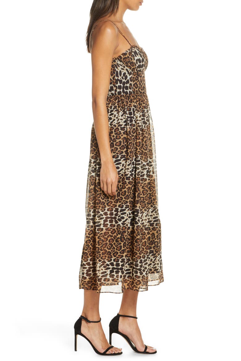 Daisy Leopard Print Chiffon Cocktail Dress, Alternate, color, LEOPARD