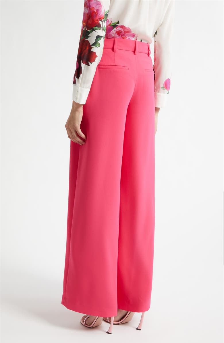 Alice + Olivia Blaire Pleated High Waist Wide Leg Pants, Alternate, color, Deep Pink