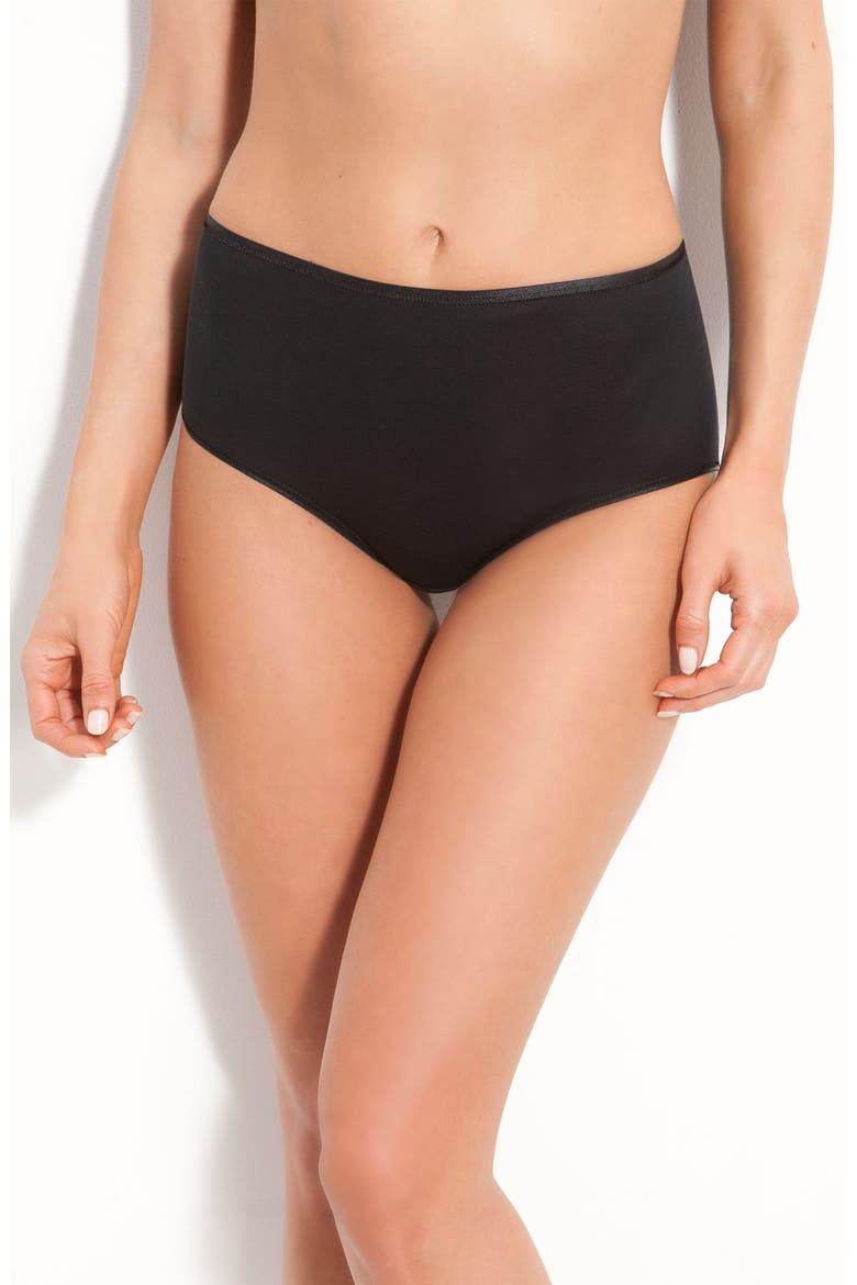 Seamless Cotton Full Briefs, Main, color, BLACK