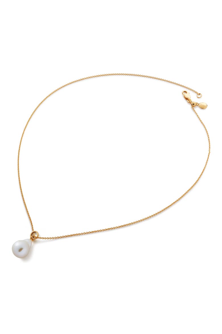 Baroque Pearl Pendant Necklace, Main, color, 18CT GOLD VERMEIL / TURQUOISE