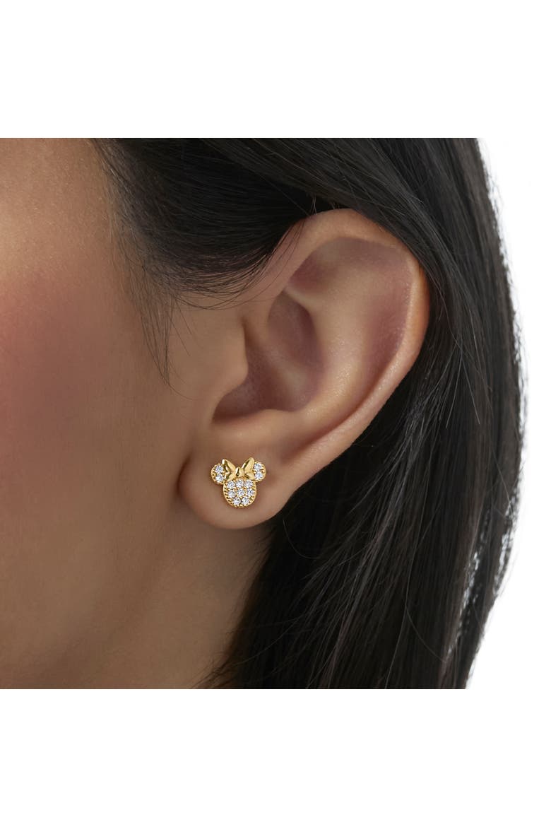 Minnie Mouse Necklace and Earrings Set, Diamonique Cubic Zirconia, Alternate, color, Metallic Gold
