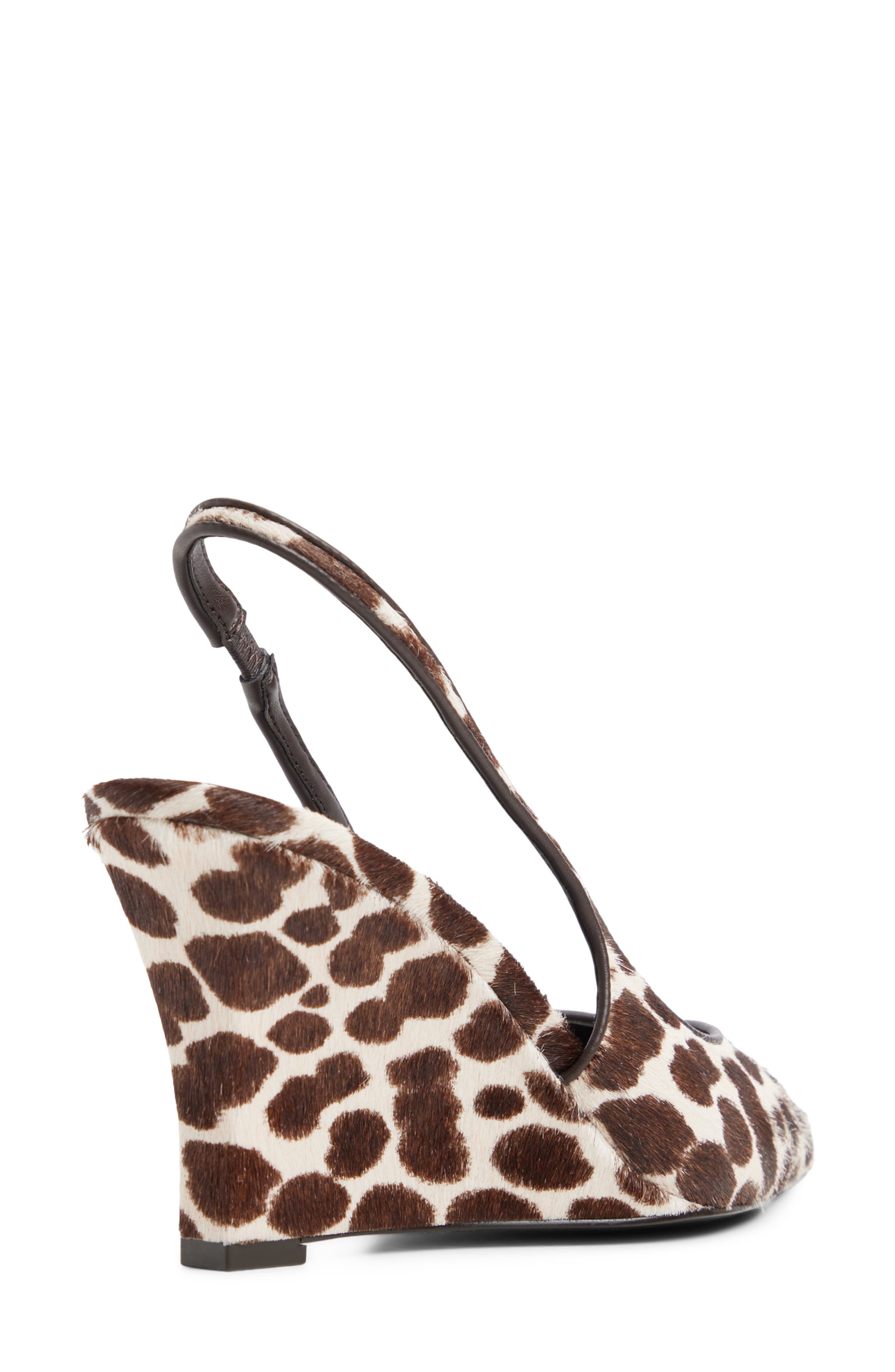Jenadine Genuine Calf Hair Pointed Toe Wedge Pump, Alternate, color, CREAM MULTI
