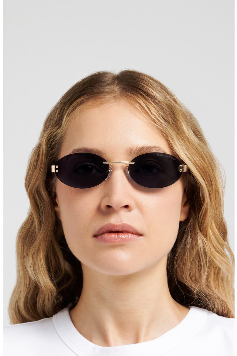 57mm Oval Sunglasses, Alternate, color, GOLD BLACK/ GREY
