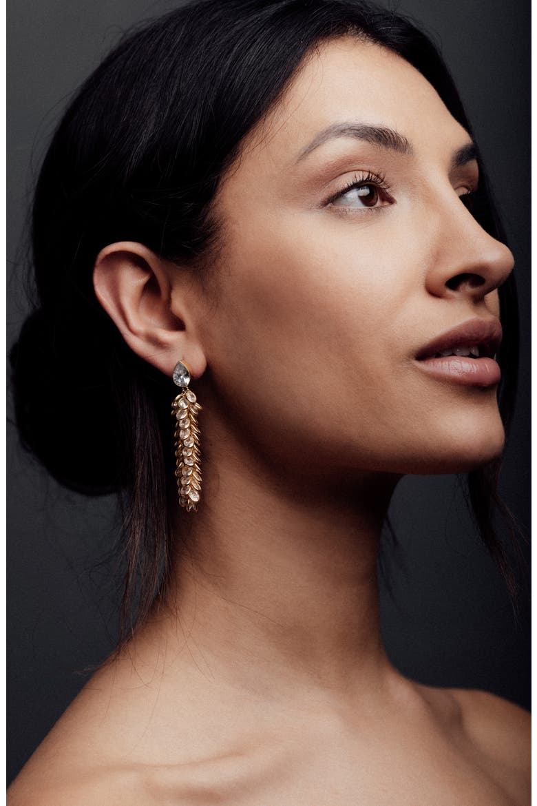 Crystal Long Drops, Alternate, color, Gold