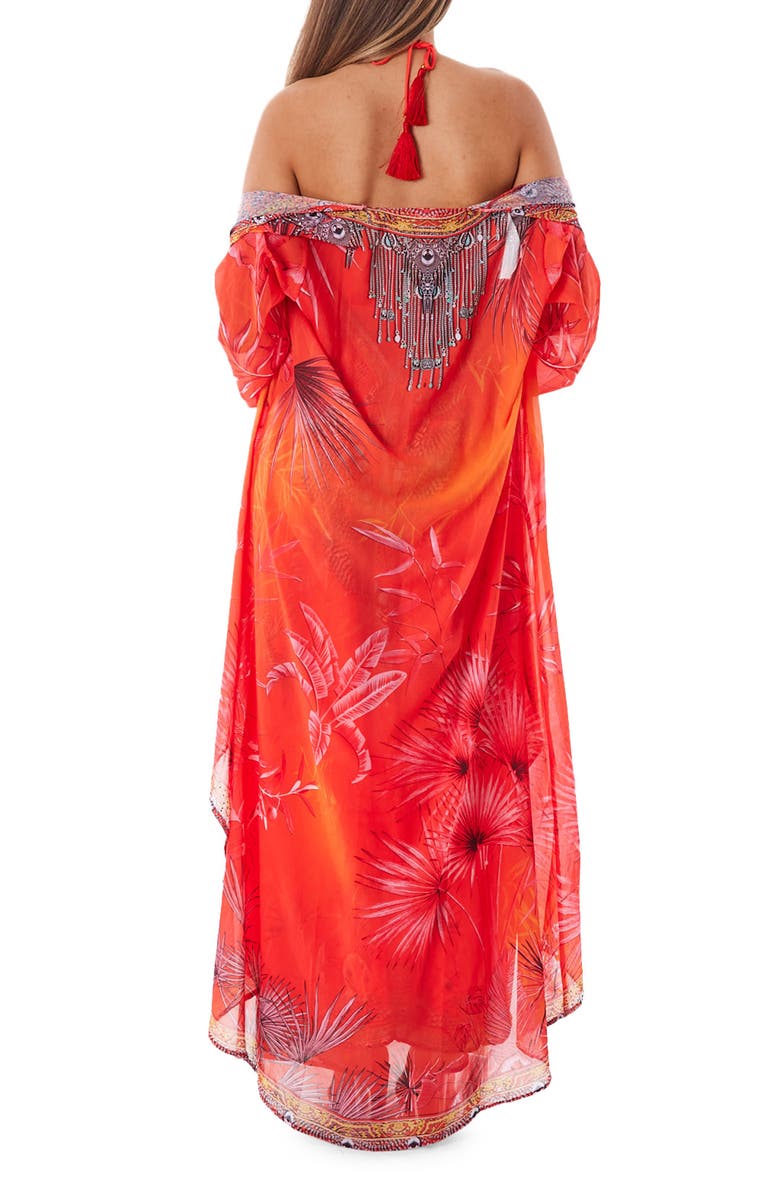 RANEES Bright Orange Tropical Duster, Alternate, color, Orange