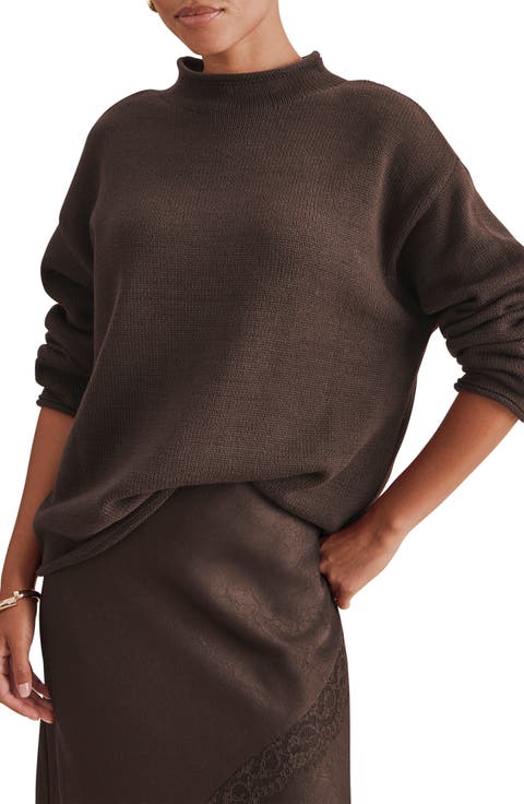 Elsie Cotton Blend Roll Edge Sweater