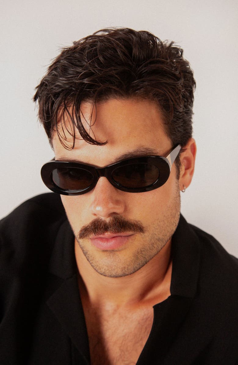 INDY SoHo Oval Polarized Sunglasses, Alternate, color, Black