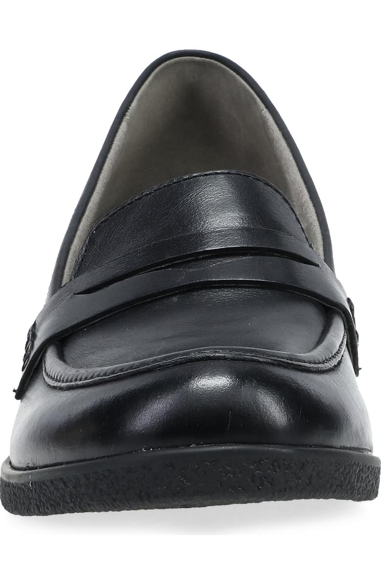 Dansko Danica Waterproof Penny Loafer Pump, Alternate, color, Black Waterproof Burnished