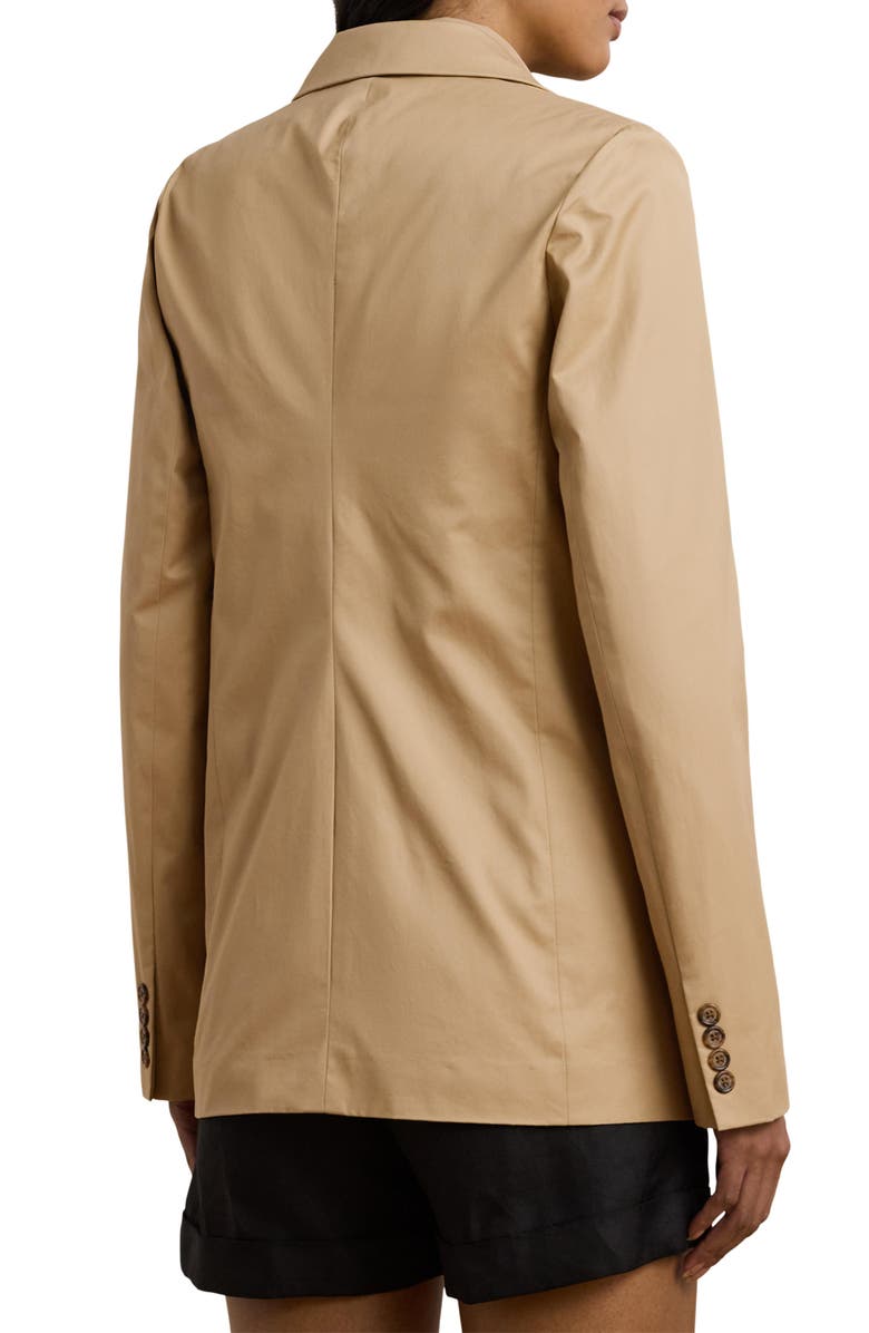 Lauren Ralph Lauren Double Breasted Cotton Twill Blazer, Alternate, color, Birch Tan