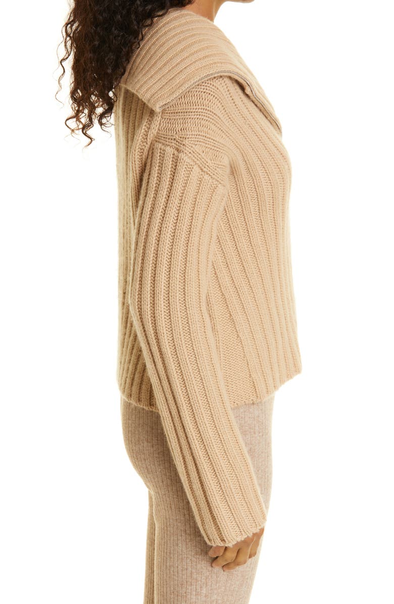 Vince Wool & Cashmere Zip-Up Sweater, Alternate, color,