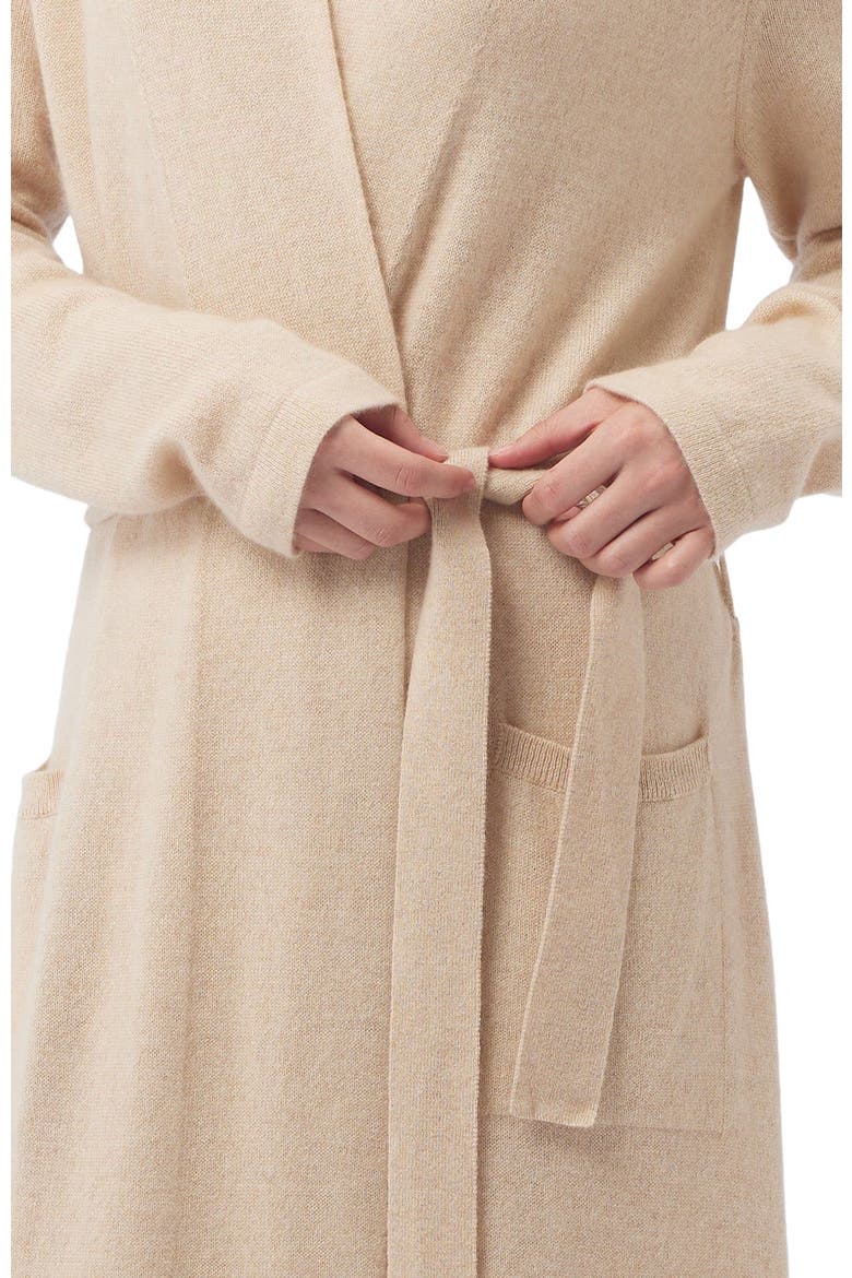Long Cashmere Robe, Alternate, color, beige
