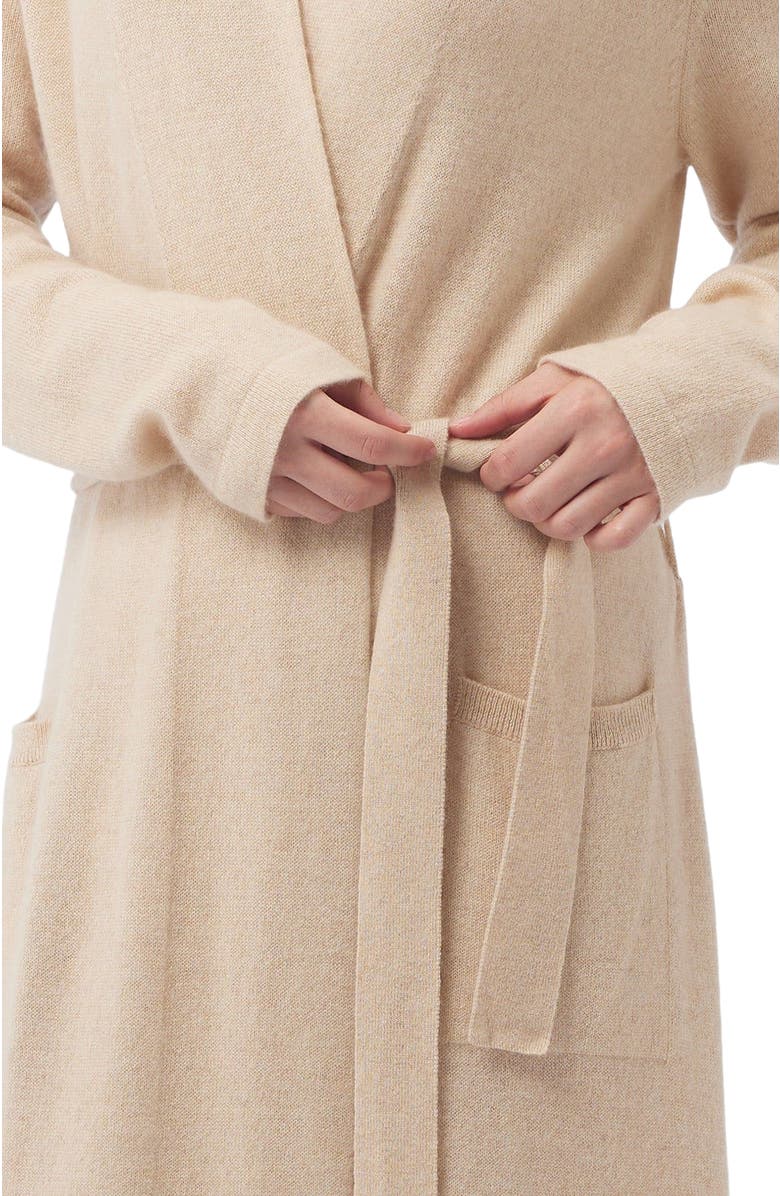 GOBI Mongolian Cashmere Long Cashmere Robe, Alternate, color, Beige