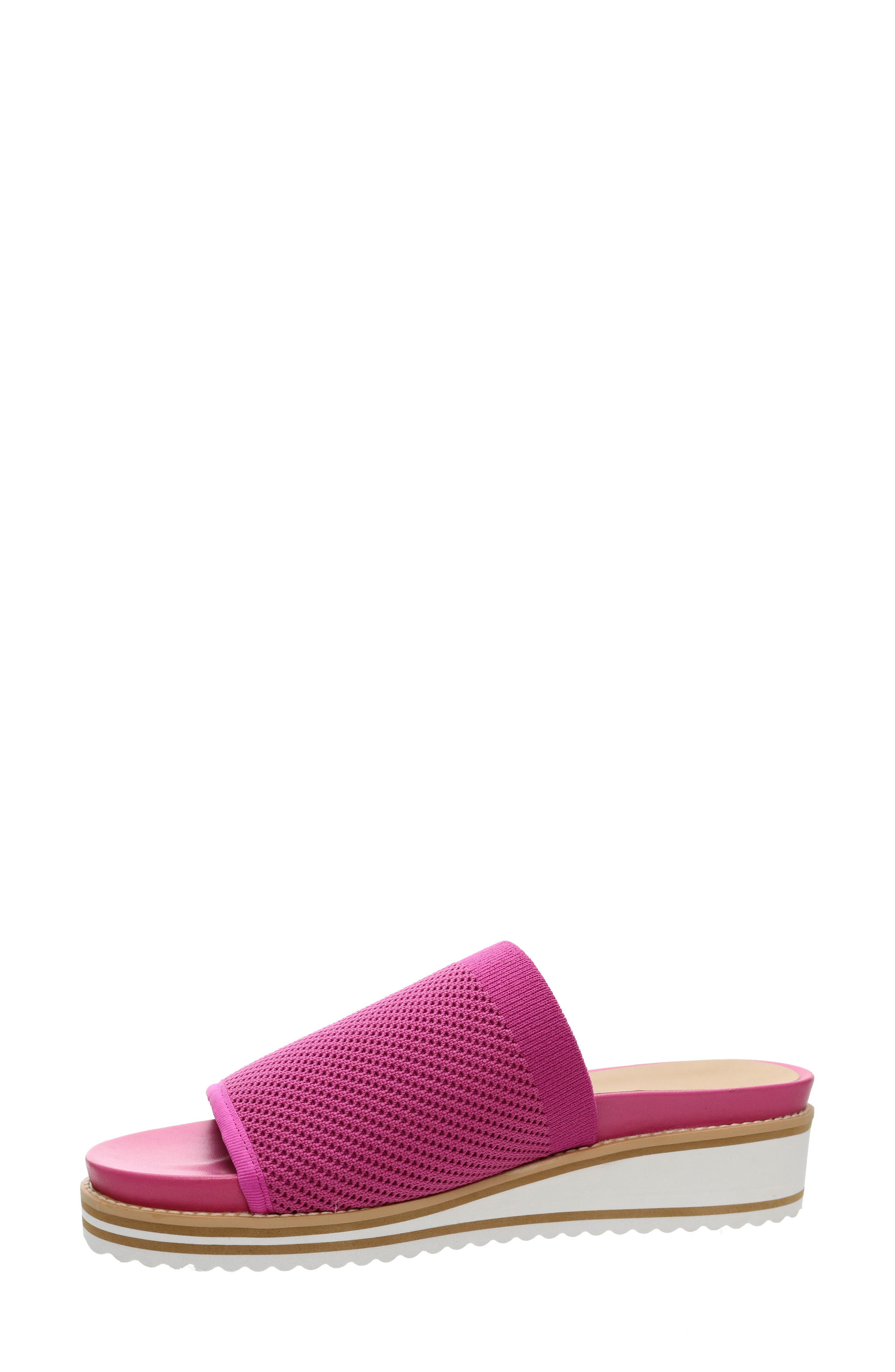 Aline Knit Wedge Slide Sandal, Alternate, color, FUSCHIA STRETCH