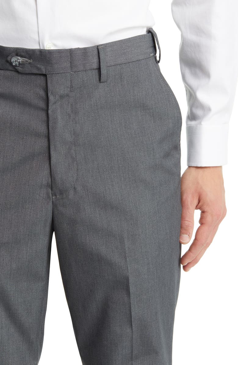 Berle Prim Self Sizer Waist Flat Front Poplin Trousers, Alternate, color,