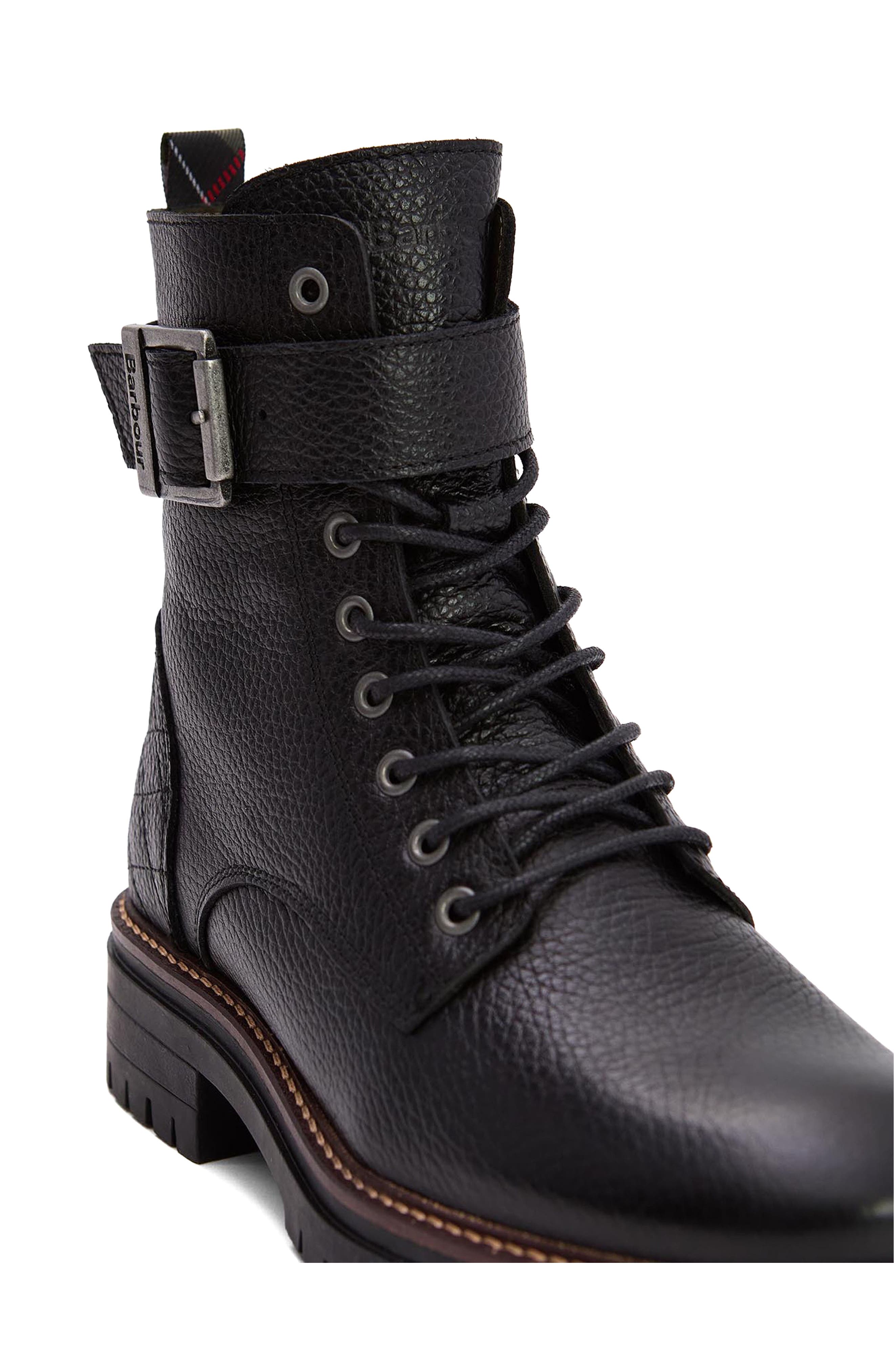 Barbour Heidi Combat Boot, Alternate, color, Black