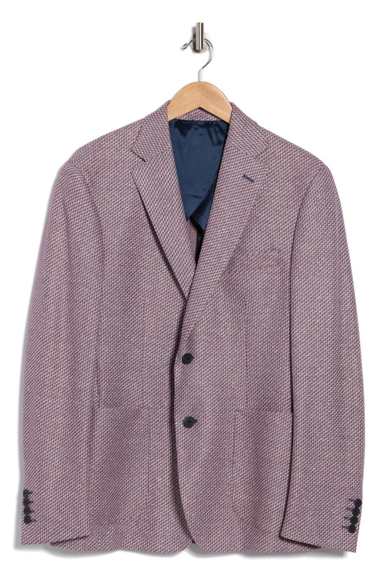 Two Button Side Vent Patch Pocket Jacket, Alternate, color, RED