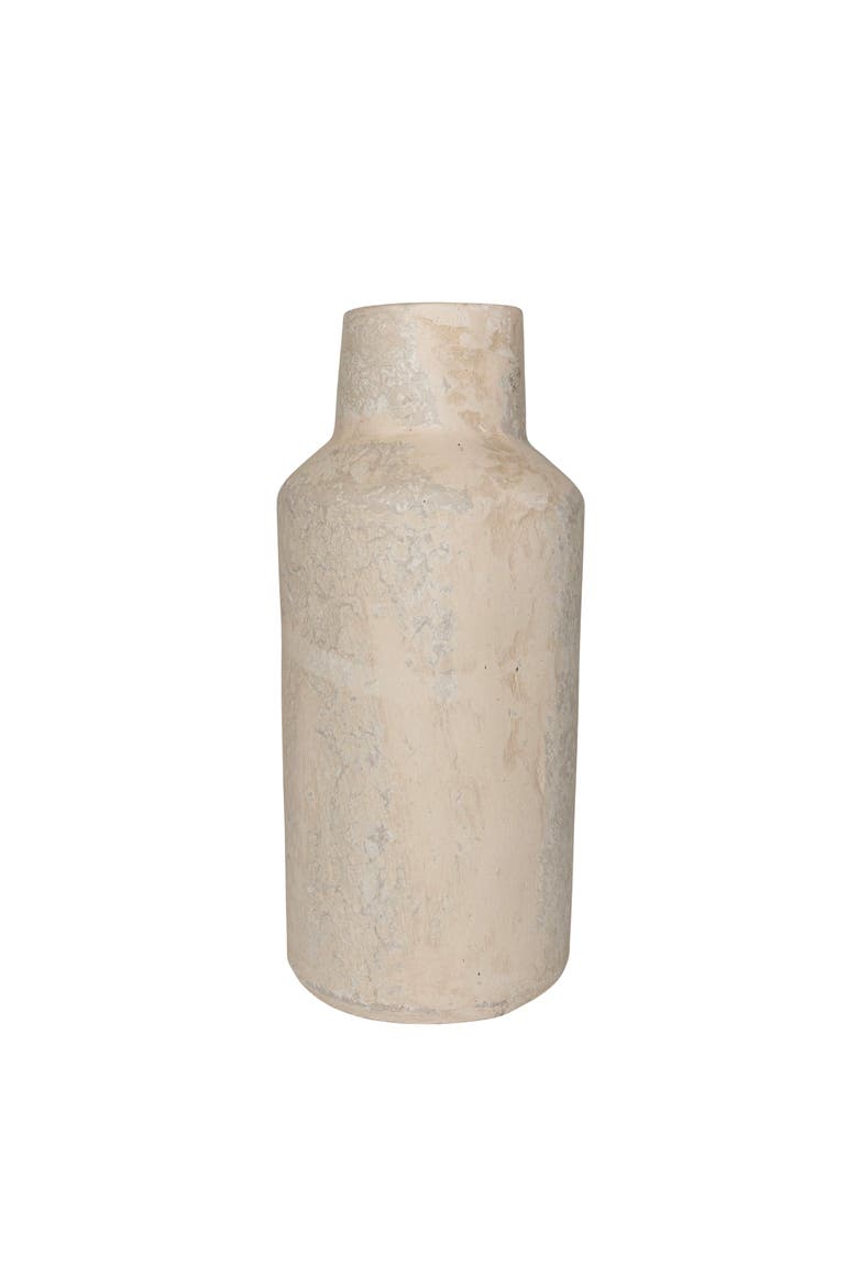 White Paper Mache Vase, Main, color, White