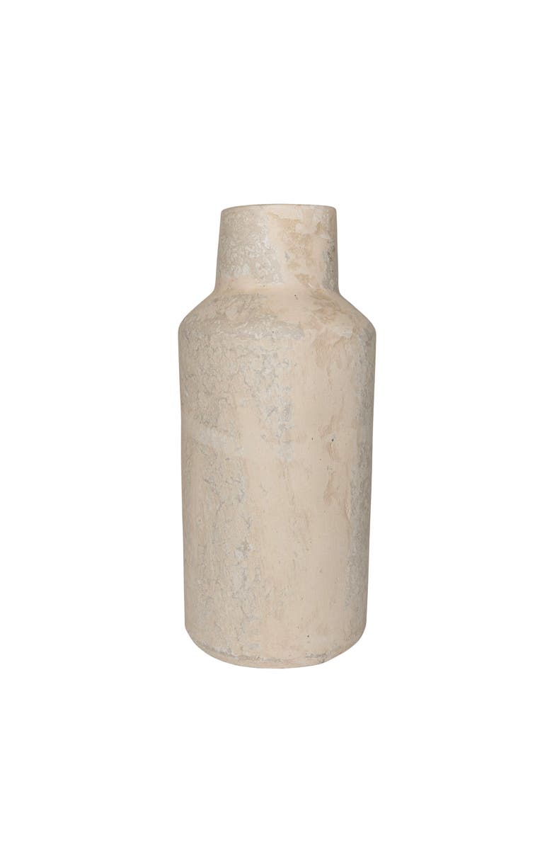 Foreside Home and Garden White Paper Mache Vase, Main, color, White