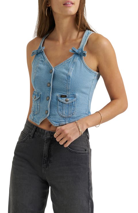 Patch Pocket Denim Vest