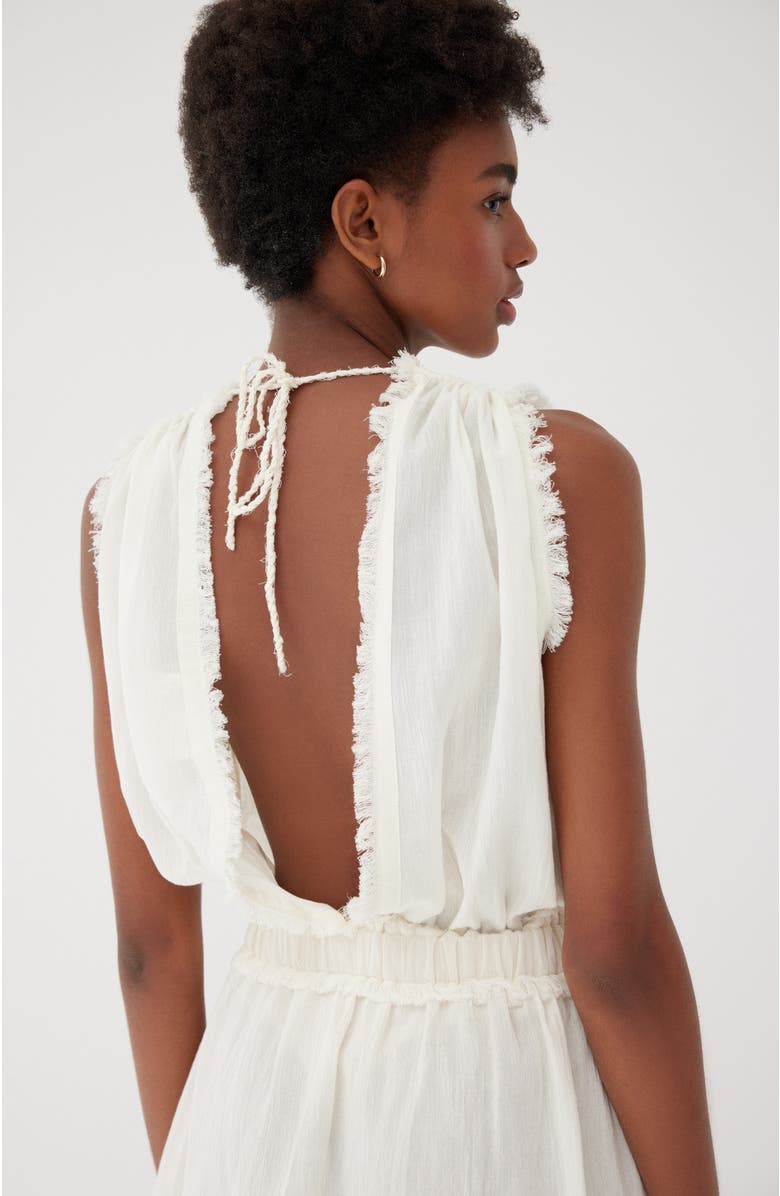 Labeca London Storm Striped Linen-Blend Bustier Top, Alternate, color, 