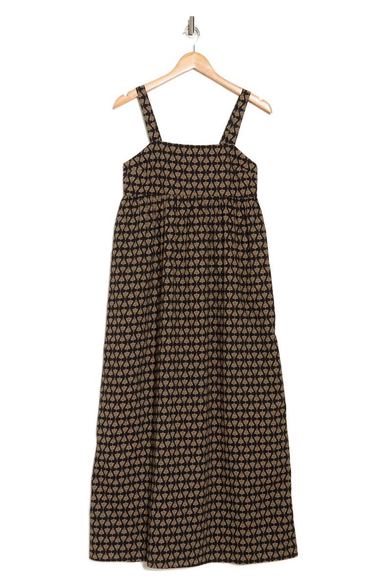 Melrose and Market Square Neck Maxi Dress, Alternate, color, Black- Tan Grace Foulard