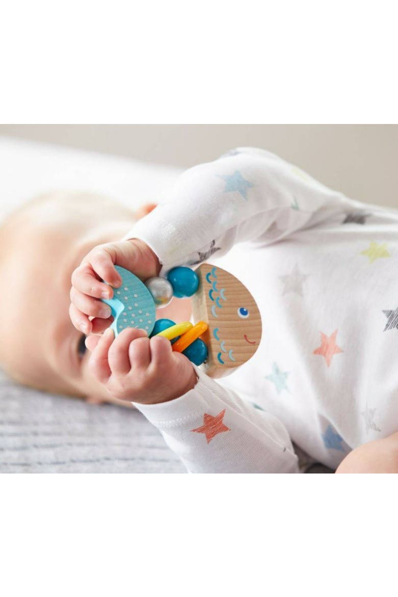Rattlefish Wooden Baby Rattle, Alternate, color, Multi