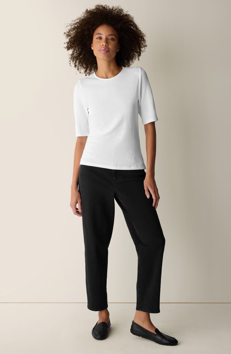 Eileen Fisher Short Sleeve Crewneck Top, Alternate, color, White
