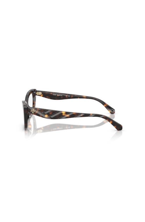 Tory Burch 52mm Cat Eye Optical Glasses In Brown