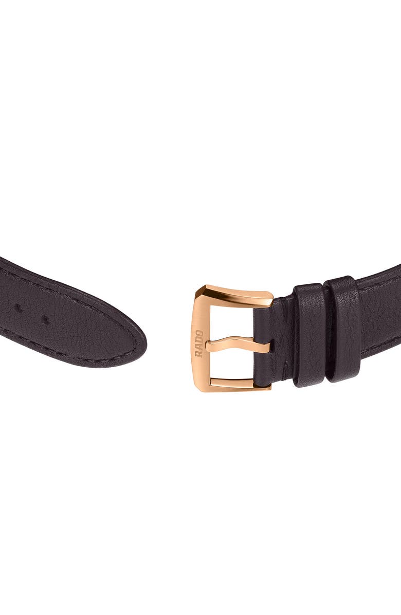 RADO Florence Automatic Leather Strap Watch, 39mm, Alternate, color, Brown