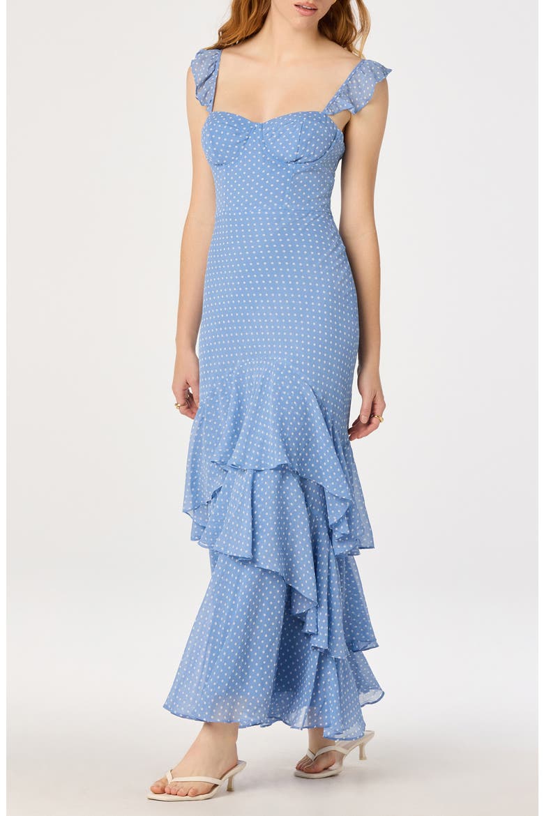 Alcina Polka Dot Maxi Dress, Alternate, color, BLUE WHITE POLKADOT