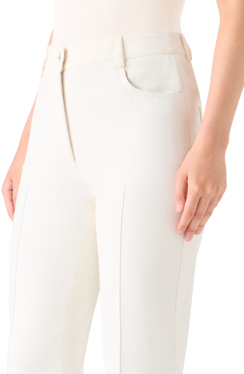 Akris Farid High Waist Cotton & Silk Blend Pants, Alternate, color, Ecru