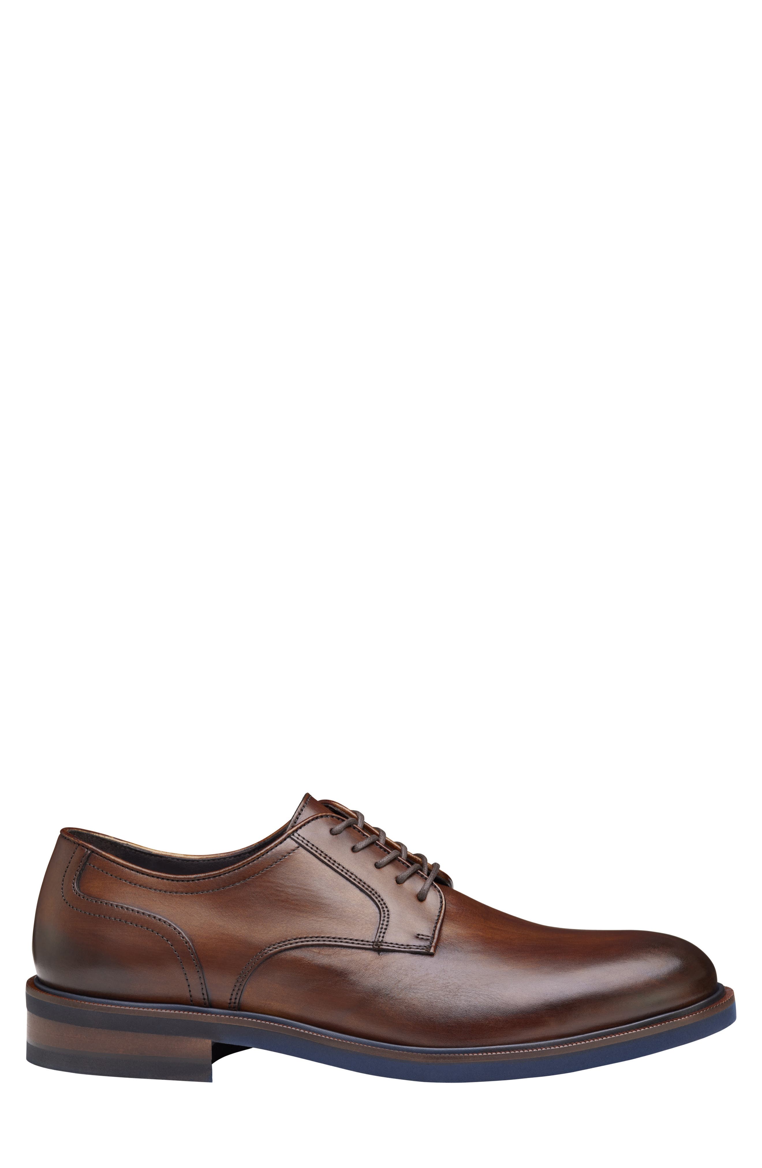 Johnston & Murphy Hartley Plain Toe Derby, Alternate, color, Brown Italian Calfskin