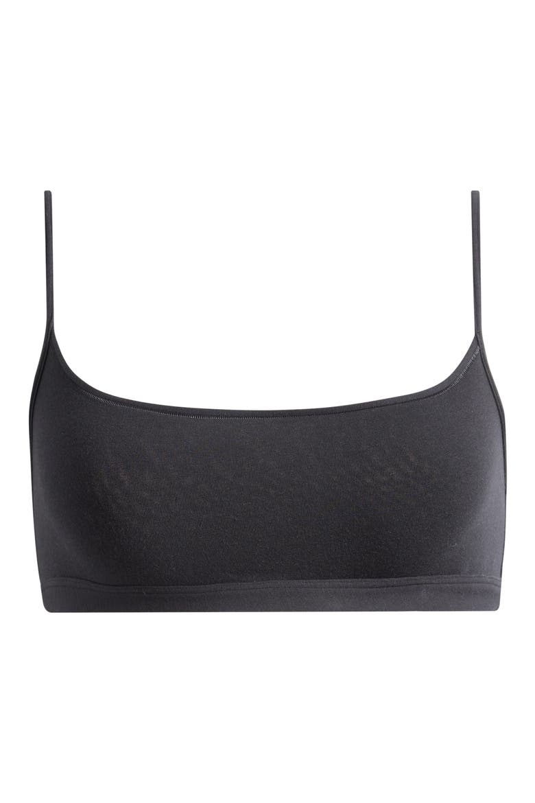 Everyday Cotton Scoop Bralette, Main, color, ONYX