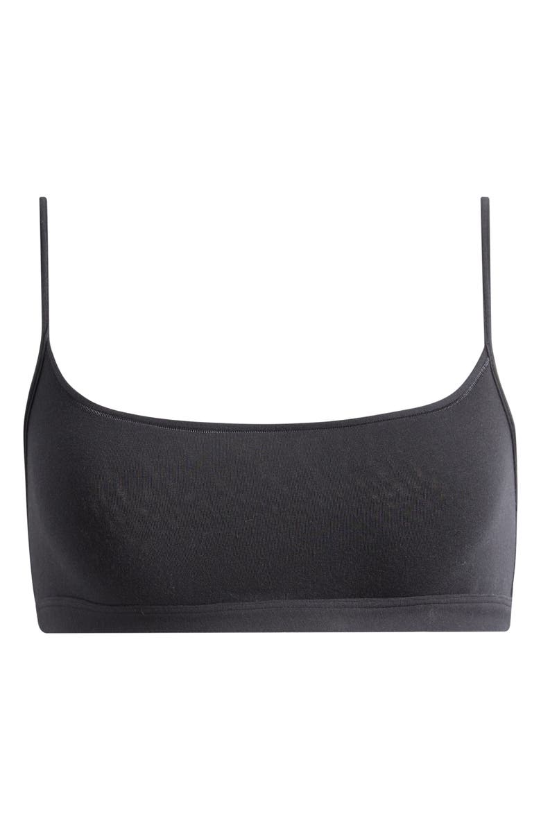 SKIMS Everyday Cotton Scoop Bralette, Main, color, Onyx