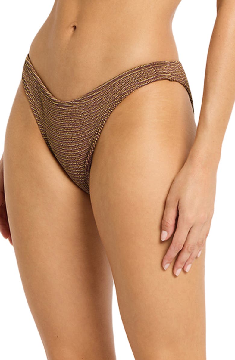 bond-eye Sign Bikini Bottoms, Alternate, color, Cocoa Butter Lurex
