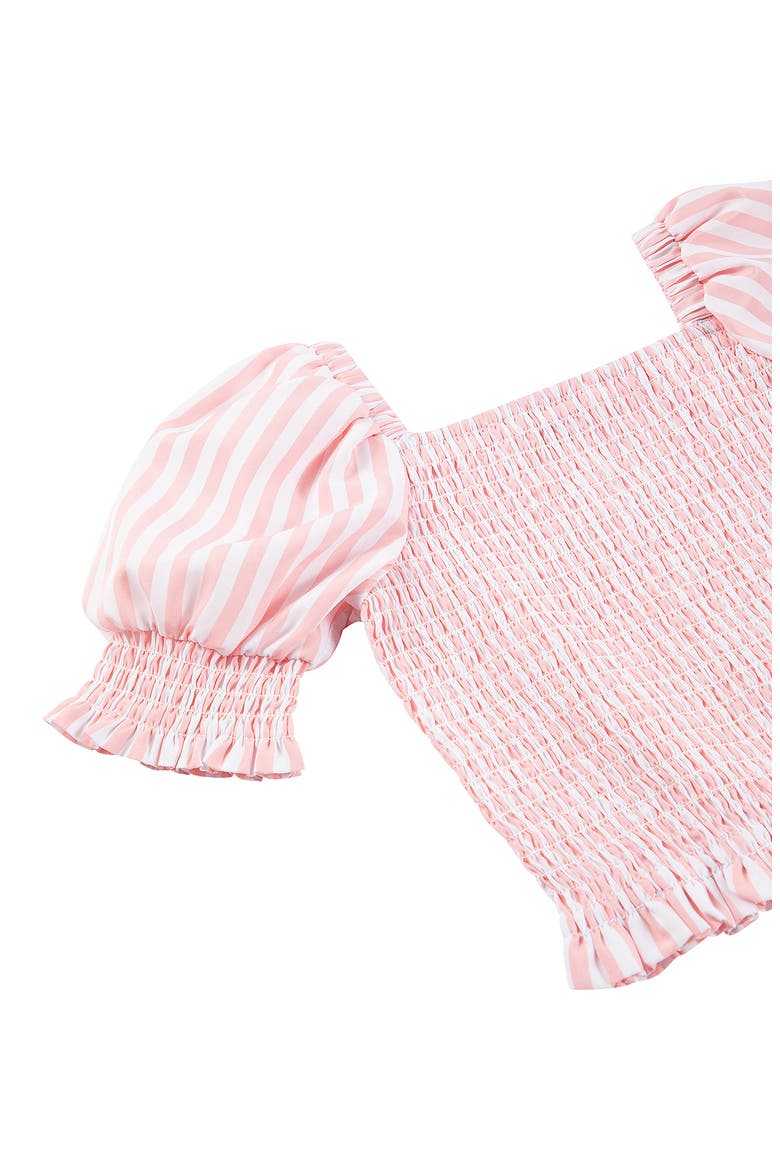 Habitual Kids Kids' Puff Sleeve Smocked Top & Shorts Set, Alternate, color, PINK