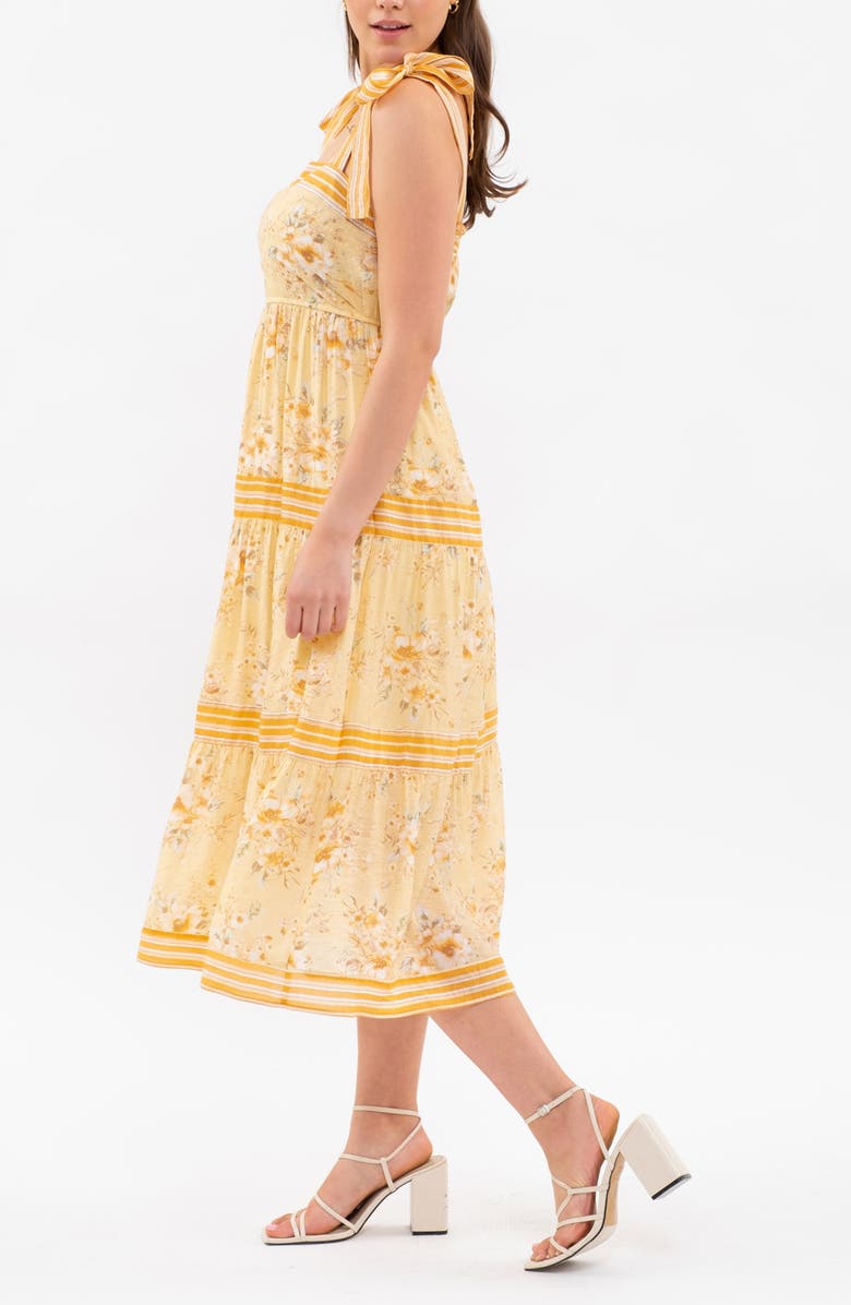 Blu Pepper Floral Stripe Tie Strap Maxi Dress, Alternate, color, 