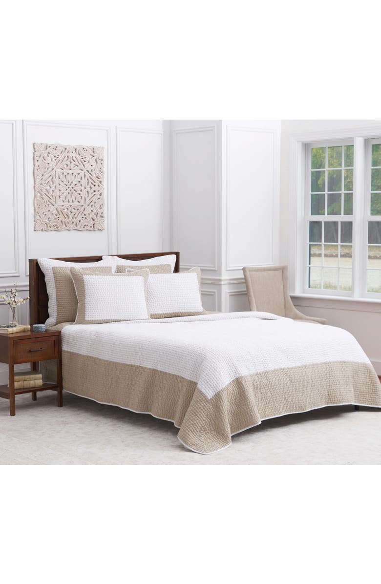 ELISABETH YORK Tamia Natural Bedding Quilt Collection, Main, color, Beige