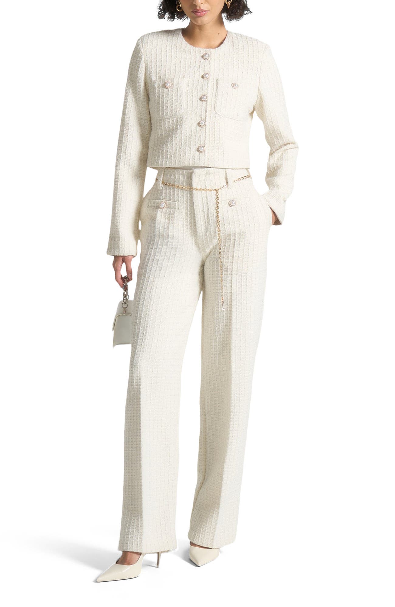Celine Cropped Tweed Jacket with Pearls - image 4