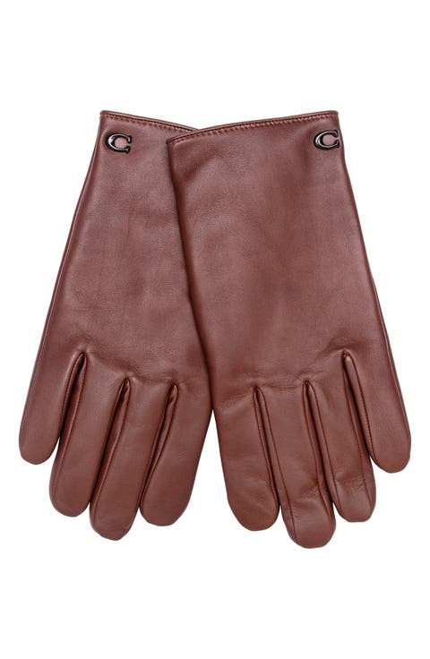 Sculpted C Wool Lined Leather Tech Gloves