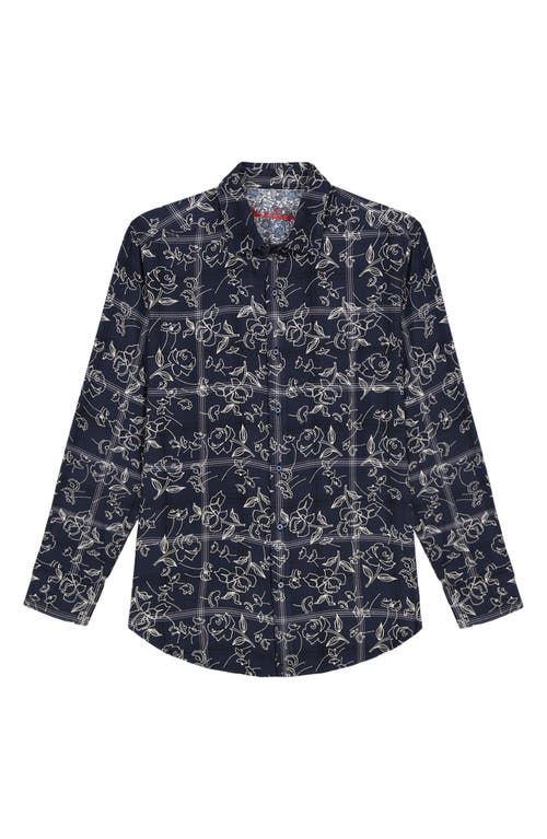 Robert Graham Essex Floral Button-up Shirt In Blue