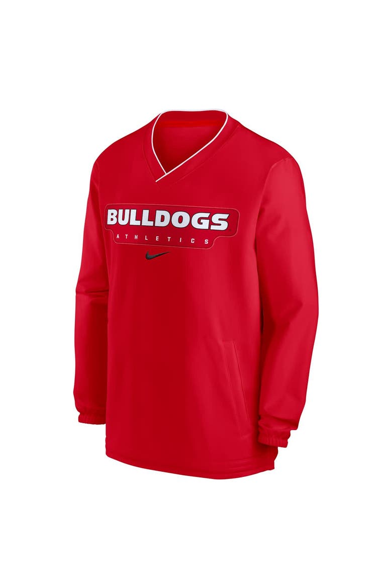 Men's Nike Red Georgia Bulldogs 2024 Sideline Pullover Windshirt, Alternate, color, Red