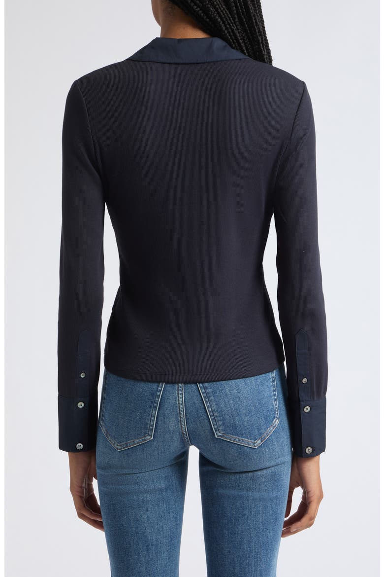Brenner Rib Button-Up Shirt, Alternate, color, NAVY